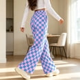 thumbnail image 6 of Njagoc3 Wide Leg Pants for Women | Drawstring Waist Checkered Trousers with Side Pockets | Relaxed Loose Fit for Fall Casual Daily Wear & Vacation Outings，Sky Blue，M, 6 of 6