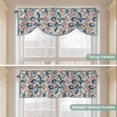 thumbnail image 5 of Tie Up Valance Curtain for Kitchen,Paisley Flower Leaves Texture Rod Pocket Short Curtains Adjustable Tie-Up Shade Valances,Seamless Retro Floral Art Window Treatment for Bathroom Living Room, 5 of 9