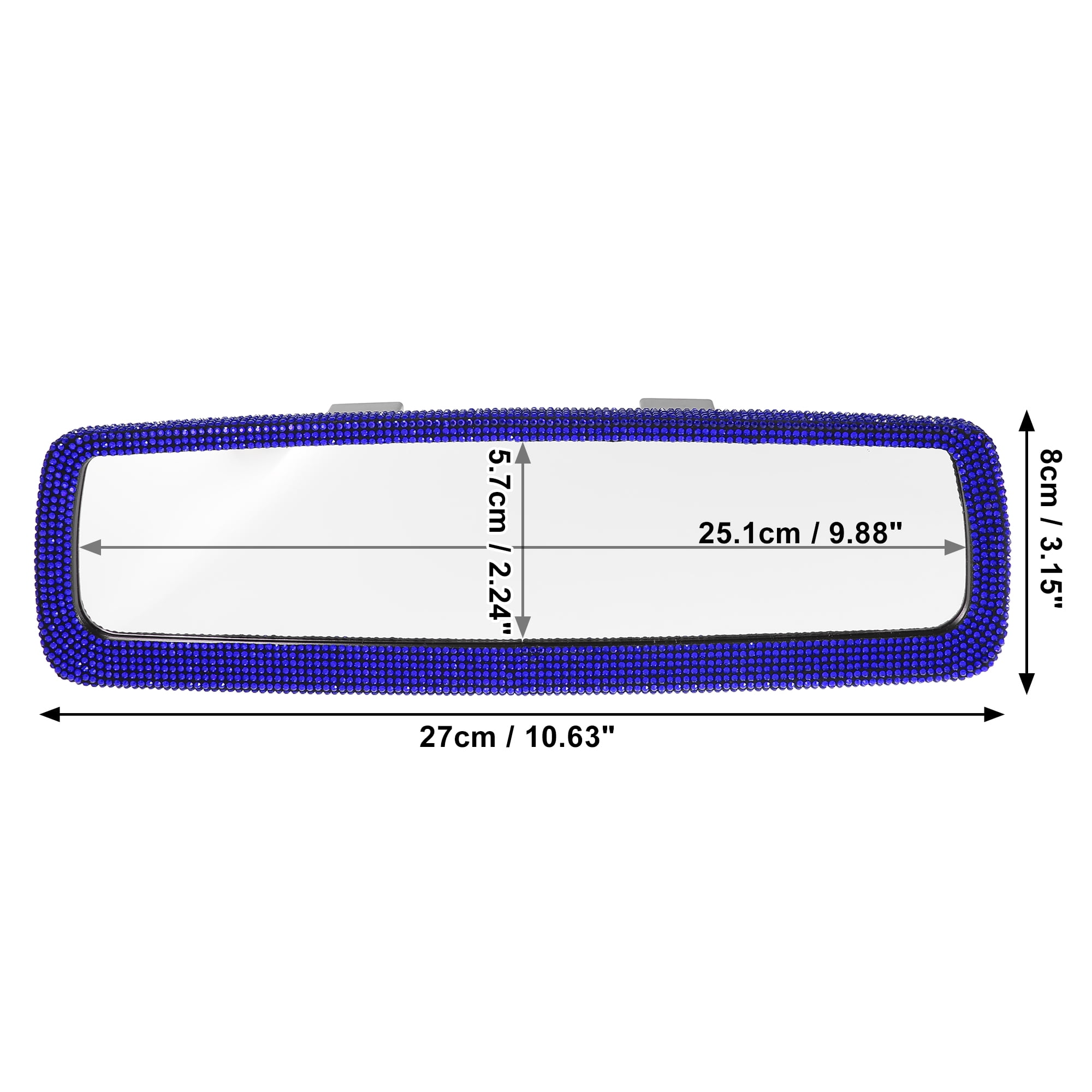 Unique Bargains Faux Crystal Rhinestone Rear View Mirror Accessories Blue