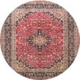 thumbnail image 1 of Ahgly Company Machine Washable Indoor Round Traditional Brown Red Area Rugs, 4' Round, 1 of 7