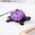 thumbnail image 5 of Hand - Carved Natural Amethyst Citrine Turtle Crystal Lamp - Energy - Infused Home Decor, 5 of 5