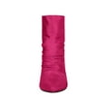 thumbnail image 2 of BLISSFUL STEP Women's Pointed Toe Slouched Stiletto Heel Ankle Boots Hot Pink 6, 2 of 7
