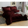 thumbnail image 4 of DNG Creations 1 Piece Ruffle Diamond Comforter All Season 550 GSM California King Size - 800 Threads Count, 100% Egyptian Cotton Solid Wine Colour, 4 of 7