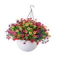 thumbnail image 3 of Cesta de flores artificiales colgantes con plantas artificiales, maceta colgante realista para primavera, balcón, habitación y patio. Estilo A, 3 of 8
