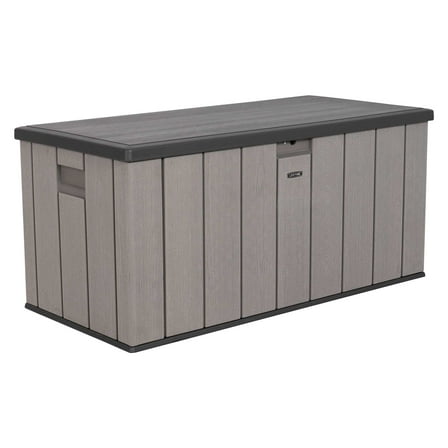 Lifetime New Outdoor Polyethylene Deck Box and Bench 150 Gallon, Gray (60340)