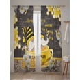 thumbnail image 5 of Sheer Curtains 96 Inches Long 2 Panels Set for Living Room, Yellow Gnomes Semi Sheer Curtains for Windows, Bee Daisy Honey Vintage Voile Window Treatments Rod Pocket Curtain, 5 of 7