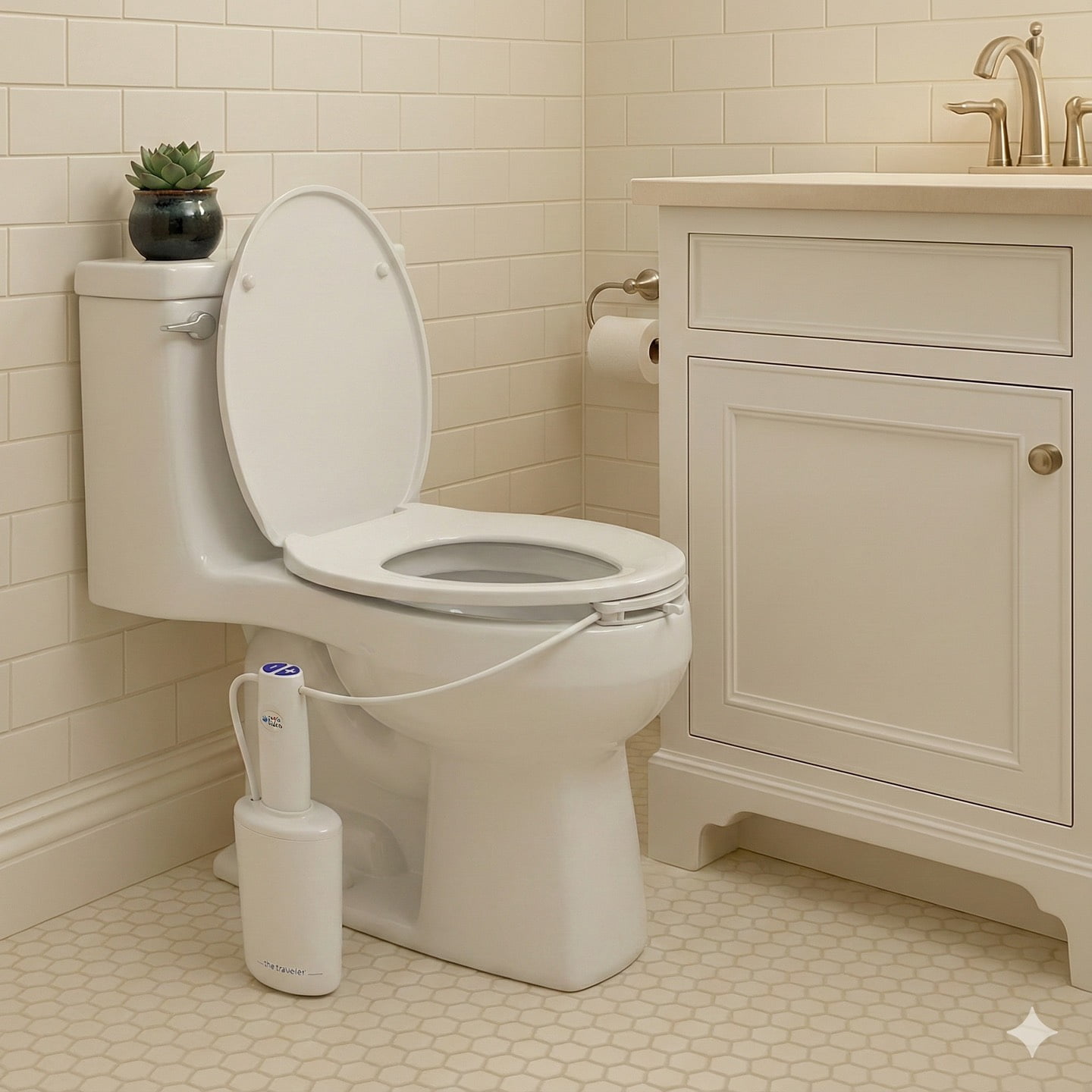 The Traveler by PortaBidets – Portable Rechargeable Travel Bidet | Mounts to Any Toilet | Compact Hygiene Kit for Hotels, Cruises & Gifts for Travelers