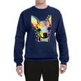 thumbnail image 2 of Wild Bobby Dean Russo Colorful Chihuahua Dog Lover Unisex Crewneck Graphic Sweatshirt, Navy, Large, 2 of 5