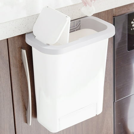 4 3l Capacity Cabinet Door Hanging Trash Can Wall Mounted Dust Bin