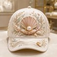 thumbnail image 4 of Lispipm Women's Fashion Baseball Caps Embroidered Rhinestone Decor Cap Ladies Adjustable Outdoor Sun Hat for Travel, 4 of 5