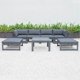 thumbnail image 1 of Juego de mesa de café y seccional otomana para patio de 7 piezas Chelsea de LeisureMod de aluminio negro con cojines LeisureMod CSTOBL-7BL, 1 of 2