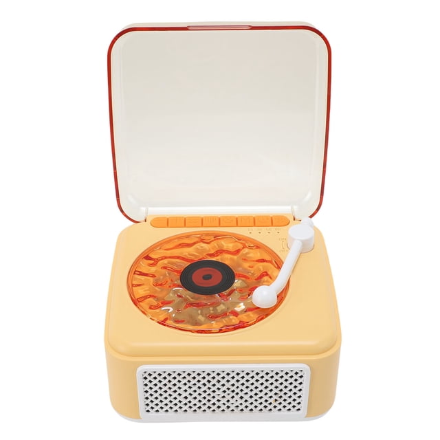 Wireless Speaker, Small Record Player Night Light USB Rechargeable Desktop Wave Speaker for Bedroom Party