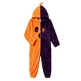 thumbnail image 2 of Orange Pumpkin Suit Halloween Pjs Women Polyester Pumpkin Jumpsuit Pajama Loungewear,Cosplay Costume,Winter Warm Plush Long Sleeve 5XL, 2 of 5