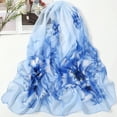thumbnail image 1 of Nvzi Elegante bufanda cuadrada, nueva bufanda de gasa, moda de primavera, bufanda fina estampada, decoración, chal protector solar, 1 pieza (azul), 1 of 1