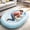 Blue, variant on Human Dog Bed for Pets and Adults, 71"x45"x14", Washable Faux Fur Cover with Blanket and Pillow, Extra Large Human Size Beanbag Bed,Camel