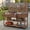 Brown, variant on DTTRA 62.3" Outdoor Kitchen Island Cart with Stainless Steel Top, Solid Wood BBQ Grill Prep Table & Potting Bench with Raised Shelf, 2 Drawers & Wheels for Patio Garden, Brown