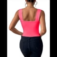 thumbnail image 2 of Top Corto Sexy Sin Mangas Ajustado con Tirantes Básicos para Mujer 2025 Rojo Rosa M, 2 of 7
