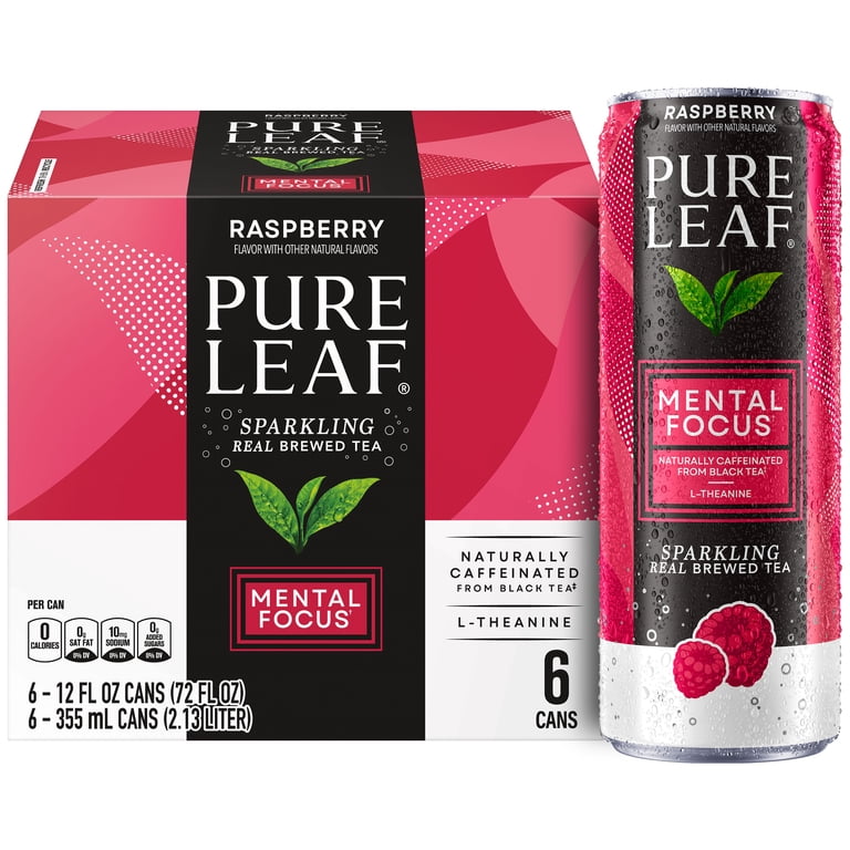 Pure Leaf Mental Focus Sparkling Raspberry Iced Tea, 12 fl oz, 6 Pack photo 1