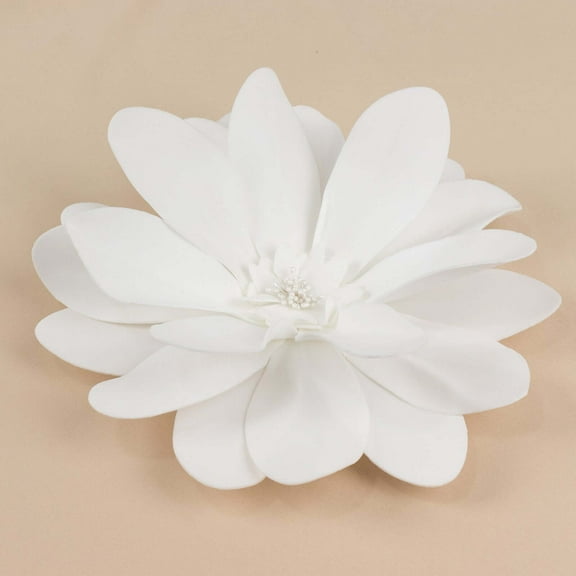 Efavormart 4 Pack 12" White Real Feel Foam Dahlia Flowers For Walls Backdrops Centerpieces Arrangements Party Home Decoration