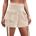 thumbnail image 7 of Cargo Denim Shorts for Women High Waisted Relaxed Fit Jorts Casual Trendy Summer Hot Pants with Pockets, 7 of 7