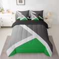 thumbnail image 2 of YST Green And Gray Bed In A Bag 7-Piece, Geometric Triangle Bedding Set, Twin Size, 2 of 5