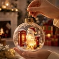 thumbnail image 4 of Arghm Glowing Christmas Ornament Mini Holiday Scene with String Lights - Festive Decor for Trees, Windows, and Tabletops - Perfect for Winter Celebration and Gifting, 4 of 7