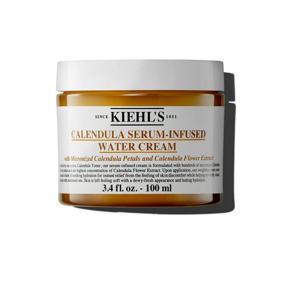 Kiehl's Calendula Serum Infused Water Cream, Soothing Gel Moisturizer for All Skin Types, Visibly Evens Skin Tone & Boosts Radiance in 1 Week, 24HR Hydration, Reduces Redness - 3.4 fl