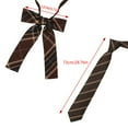 thumbnail image 3 of Brown Checkered Striped Pre-Tied Neck Tie Japanese College JK Uniform Bowtie, 3 of 6