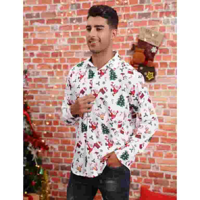 Mens Christmas Dress Shirts,Casual Xmas Long Sleeve Button Down Shirt for Men Holiday Festive Shirt Vacation Party - Walmart.com Mens Christmas Dress Shirts,Casual Xmas Long Sleeve Button Down Shirt for Men Holiday Festive Shirt Vacation Party - Walmart.com