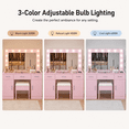 thumbnail image 3 of Ktaxon Large Makeup Vanity, Get Ready with Me GRWM Vanity Table Set W/ Visible Glass Top & Charging Station, Light Pink, 3 of 7