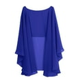 thumbnail image 5 of YONGHS Woman Chiffon Bridal Wrap Wedding Shawl Cape Jacket Bolero Shrug for Formal Ocaasions Dresses Blue One Size, 5 of 7