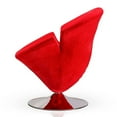 thumbnail image 3 of Manhattan Comfort Tulip Velvet Swivel Accent Chair in Red/Chrome, 3 of 4