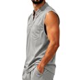 thumbnail image 6 of Satingcolo Sleeveless Henley Tank Tops for Men Notch V Neck Chest Pocket Casual Shirts Summer Outdoor Camping Gym Athletic Shirt, 6 of 6