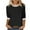 Black, variant on Hvyesh 3/4 Sleeve Tops for Women Raglan Contrast Crewneck Casual Shirts Three Quarter Length Loose Fit Summer Blouses
