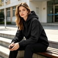 thumbnail image 7 of Hoodies for Women Casual Drawstring Hooded Sweatshirts Pullover Fall Winter Clothing with Hood and Pocket 3XL, 7 of 7