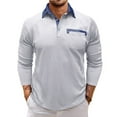 thumbnail image 2 of BXINGOHAI Golf Shirts for Men Long Sleeve Lightweight Casual Collared Shirts with Button Today Sales White,2XL, 2 of 6