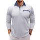 thumbnail image 1 of Blusa y camisa de manga larga con cuello vuelto para hombre, estilo casual, con bloques de color, de poliéster y manga larga., 1 of 6