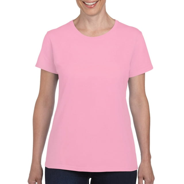 T-Shirt pour Femmes en Coton Épais, P, Rose Pâle
