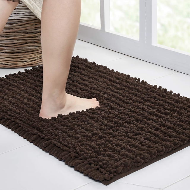 Alfombra de baño Walensee, antideslizante, 60 x 43 cm, color marrón