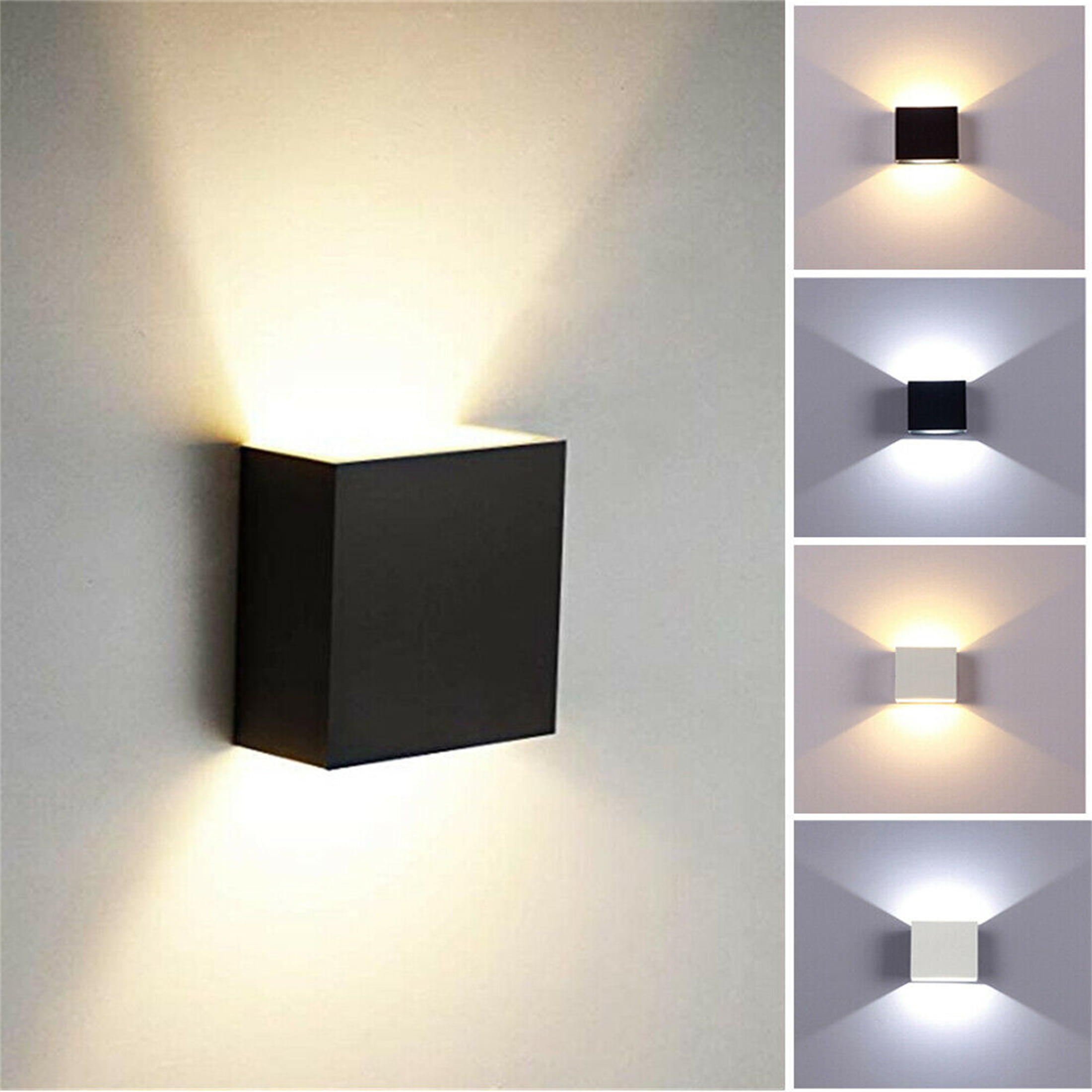 Modern LED Wall Light Up Down Cube 6W COB Indoor Outdoor Sconce Lighting Lamp 