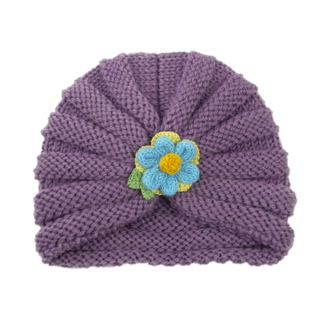 WEIYLL Hats For Baby Newborn Warm Infant Knit Winter Care Solid Head Wrap Cute Ruffles Kids Baby Visors