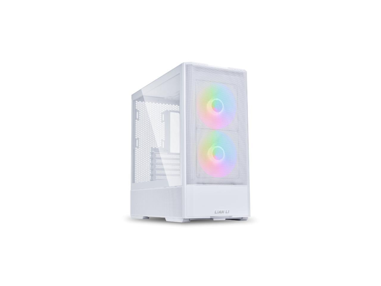 LIAN LI LANCOOL 207 Compact ATX RGB Gaming Computer Case, Tower Chassis w/ 2x140mm ARGB,2x120mm PWM Fans Pre-Installed, USB Type-C Port, Tempered Glass Side Panel (White) -- LANCOOL 207RW