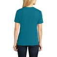 thumbnail image 2 of Music Notes Guitar Ladies Big Size Core Cotton V neck T-Shirt - Teal XL, 2 of 2