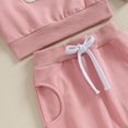 thumbnail image 7 of Little Girls Outfits Girls' Clothing Sets Autumn Toddler Baby Girl Fall Outfits Letter Embroidery Long Sleeve Sweatshirt + Sweatpants Set Spring Clothes, 7 of 7