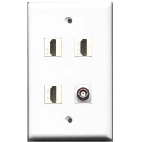 RiteAV - 3 Port HDMI 1 Port BNC Wall Plate