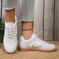 thumbnail image 5 of Domuza Women’s Retro Color Block Sneakers, Low Top Lace Up Flat Casual Walking Shoes Non-Slip Athletic Footwear Gray 6.5（EU-37）, 5 of 7