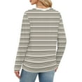thumbnail image 5 of Nokdvo Womens Sweatshirts Trendy Lightweight Striped Crewneck Pullover Long Sleeve Casual Loose Fit Shirts,Sky Blue 2XL, 5 of 5