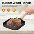 thumbnail image 4 of Aluminium Alloy Square Grilling Pan for All Stoves Nonstick Grill Skillet Steak Pan Versatile Wood Handle Stove Top Grill Pan for Indoor Cooking Outdoor Grilling, 4 of 8