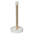 thumbnail image 1 of White Marble Base & Top With Gold Metal Paper Towel, 1 of 3