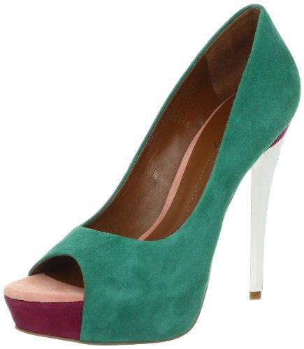 green platform pumps